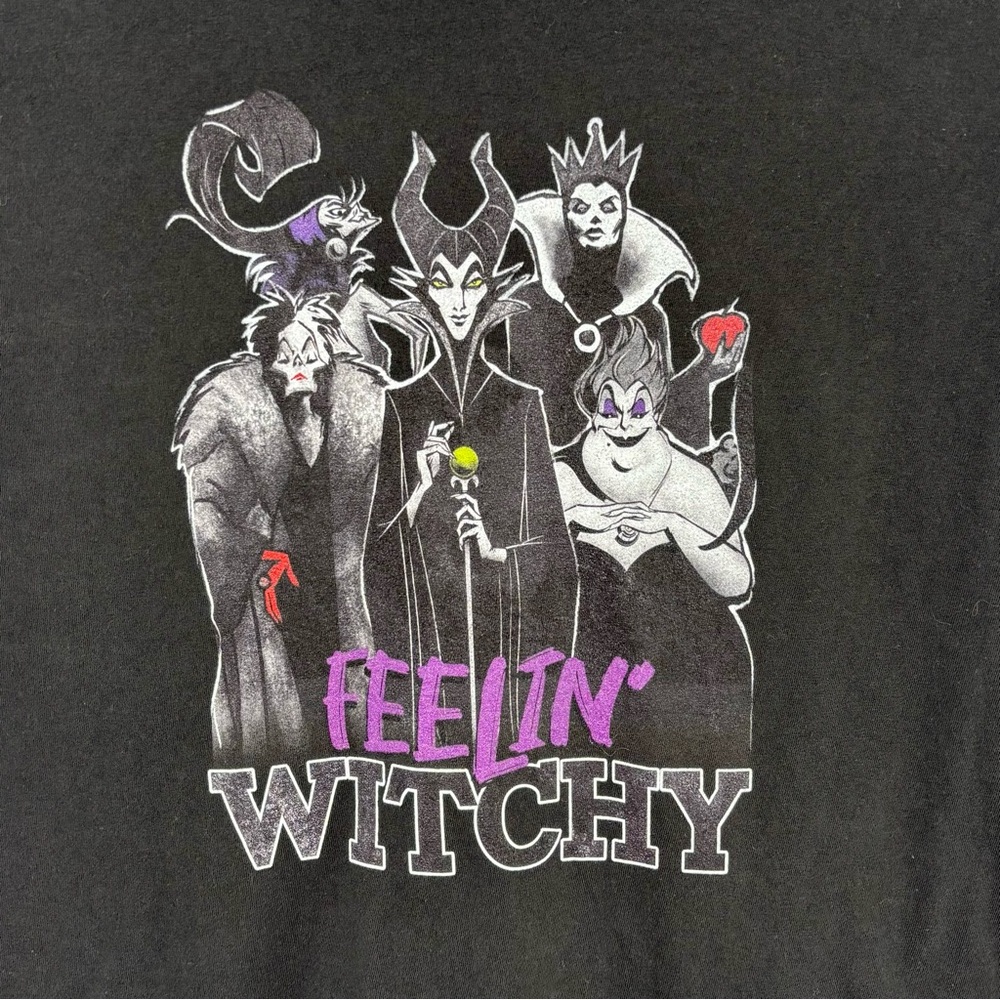 Disney Black Graphic Women's Tee with Witchy Villains Design. Size‎ M - Picture 2 of 9